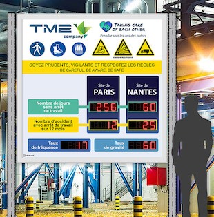 Large 2 x 2 m safety display - free standing