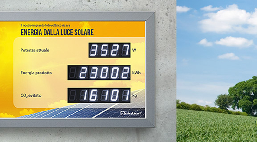 display monitoraggio fotovoltaico