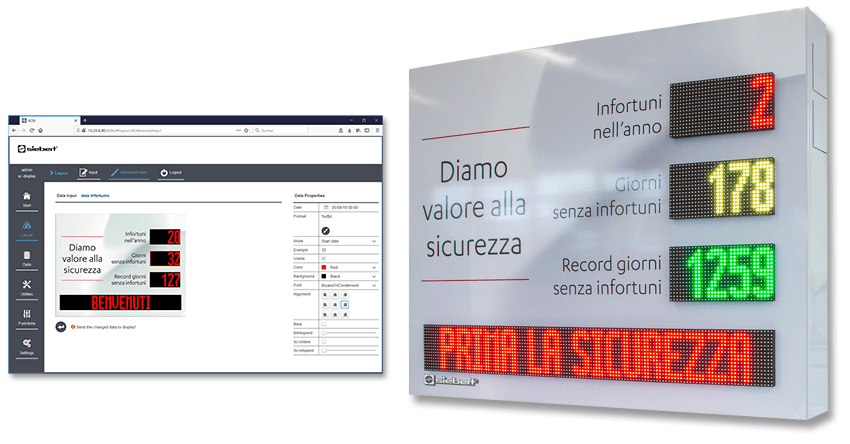 Displays for safety at work